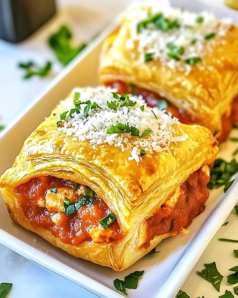 Easy Chicken Parmesan Puff Pastry recipe image