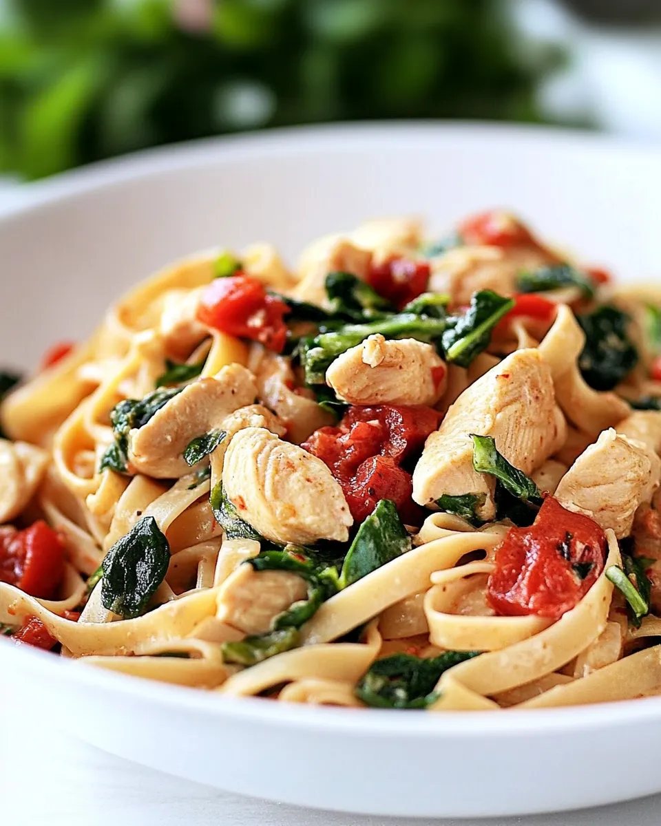 Easy Chicken Pasta with Roasted Red Pepper Cream Sauce Recipe photo