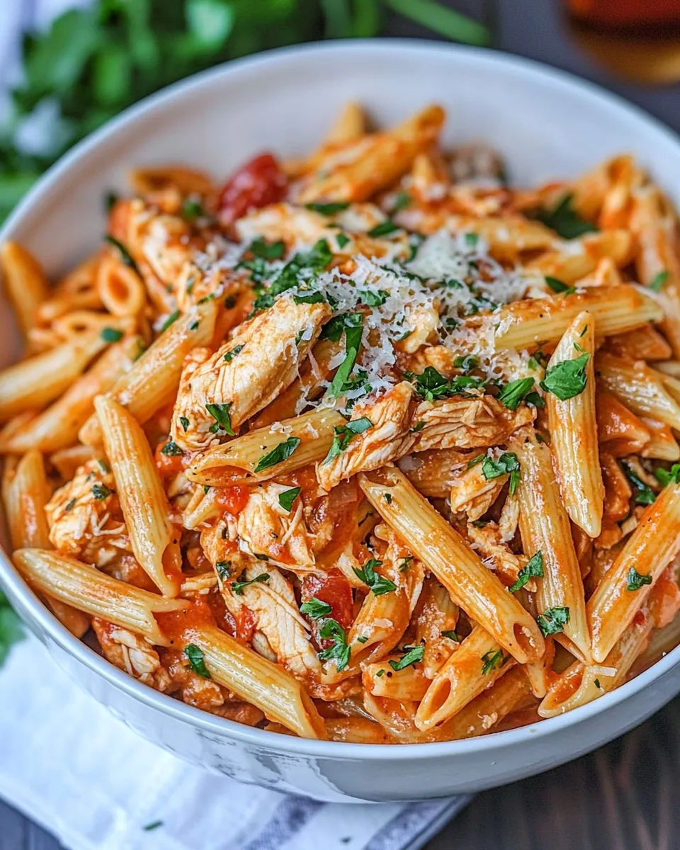 Homemade Chicken Penne Pasta (30 minute meal) shot