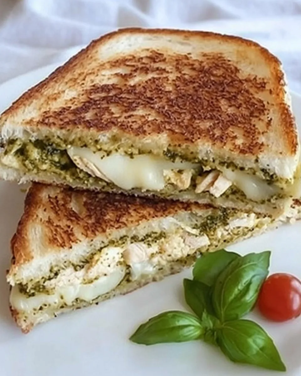 Homemade Chicken Pesto Grilled Cheese photo