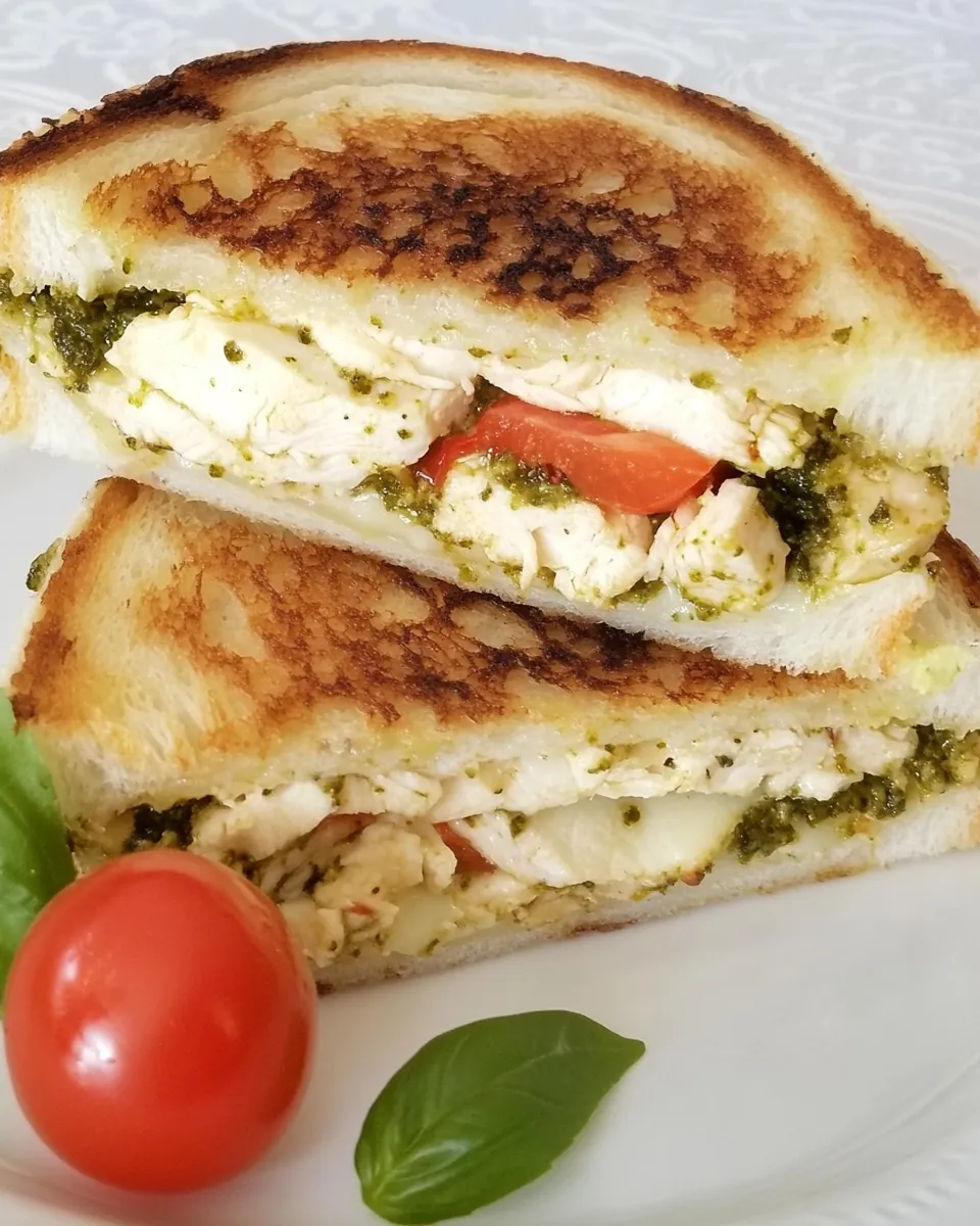 Easy Chicken Pesto Grilled Cheese recipe photo