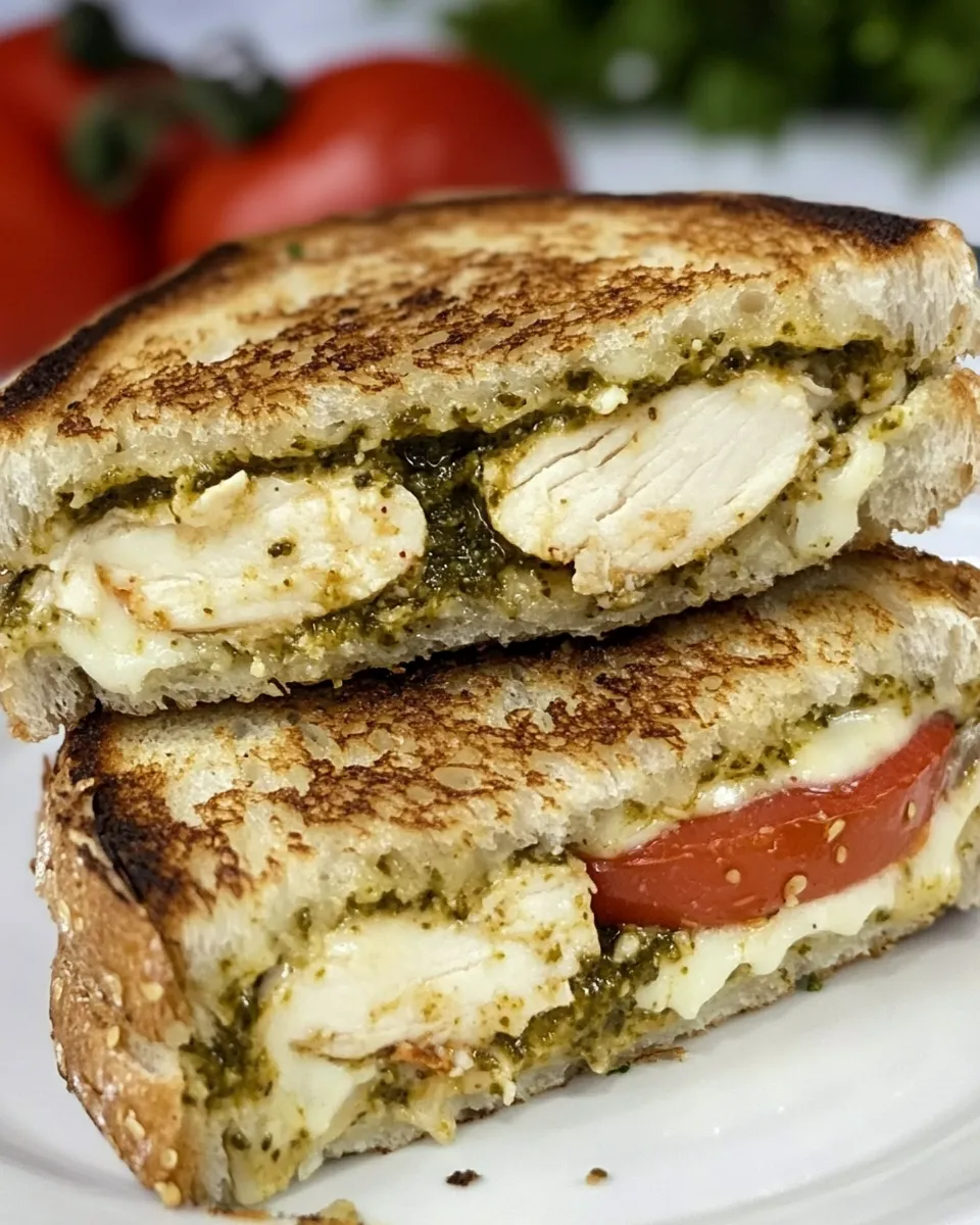 Delicious Chicken Pesto Grilled Cheese dish photo