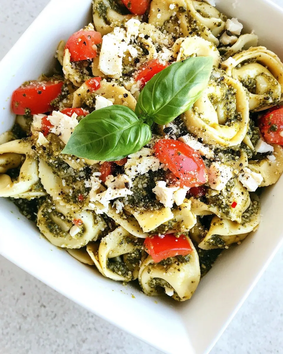 Quick Chicken Pesto Tortellini dish photo