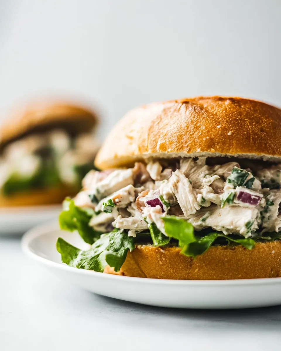 Delicious Chicken Salad Sandwich shot