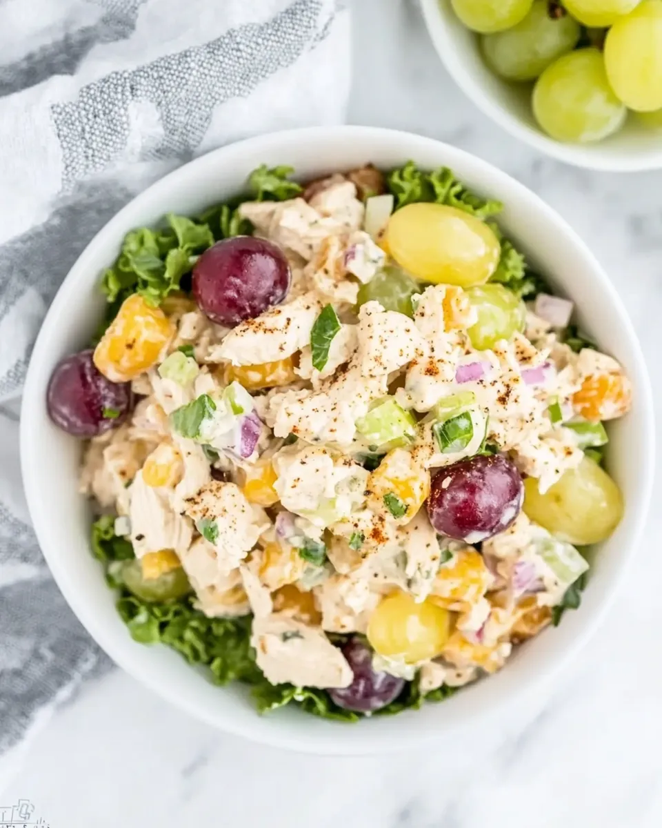 Delicious Chicken Salad With Grapes plate image