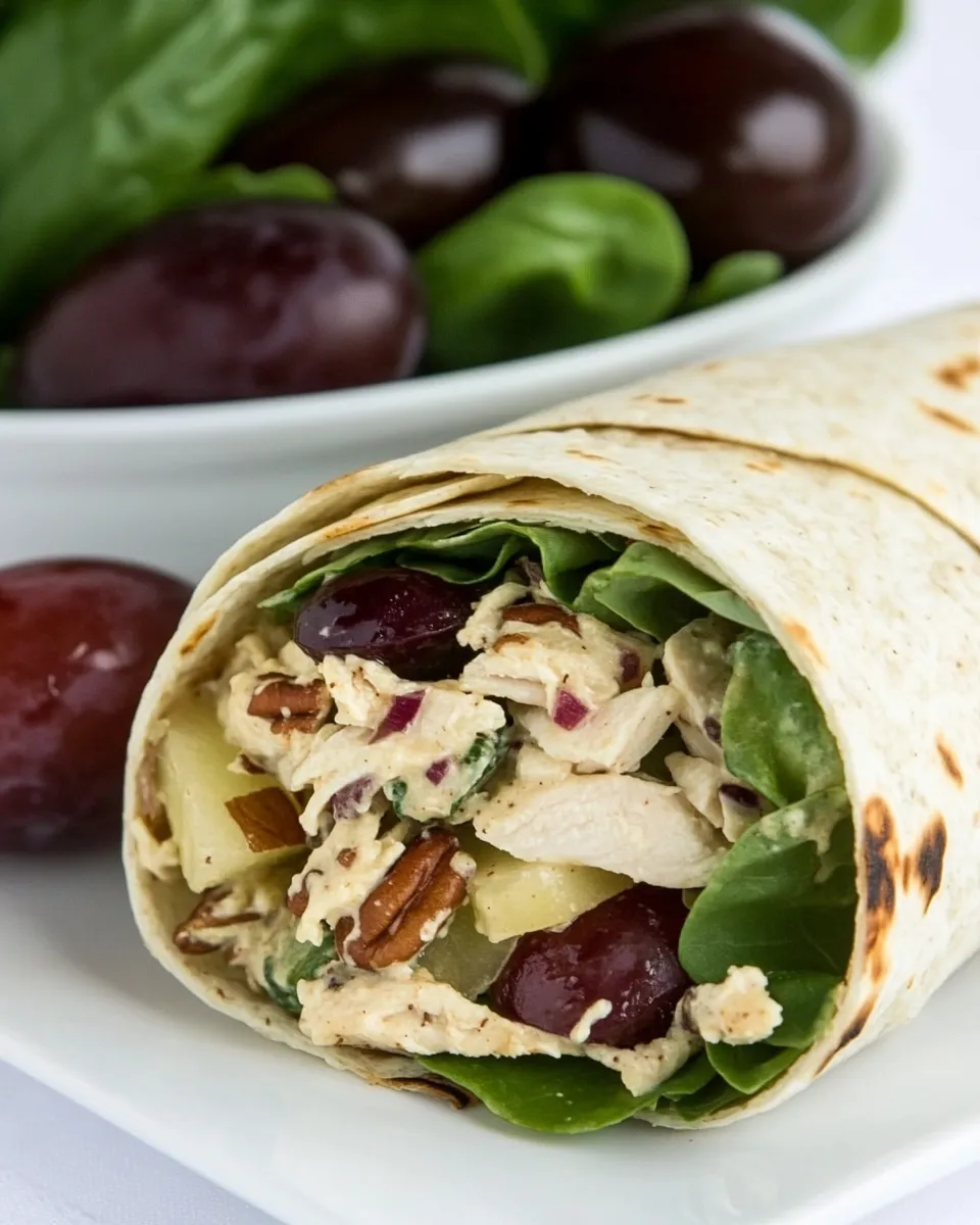 Classic Chicken Salad Wrap with Apples, Grapes, and Spicy Pecans image