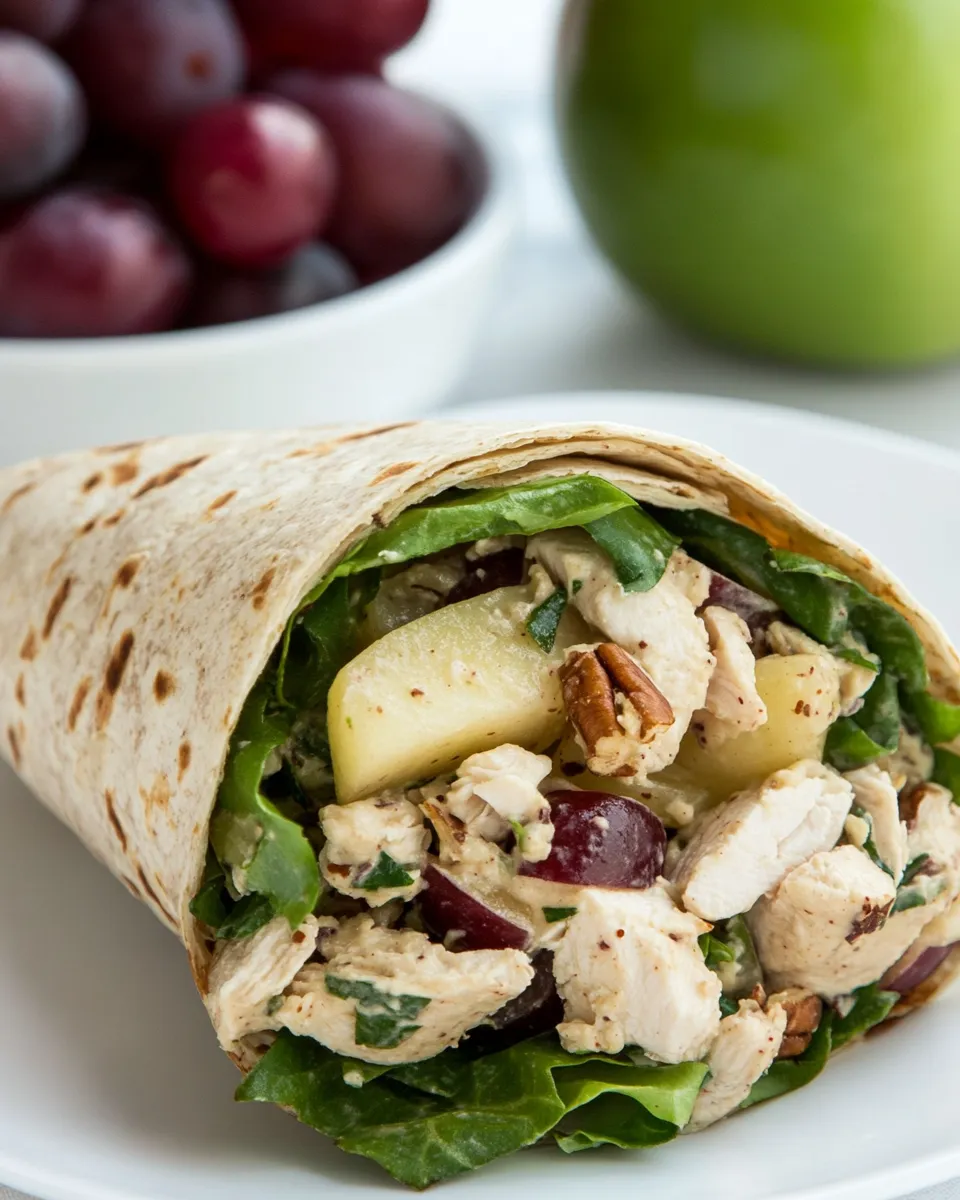 Easy Chicken Salad Wrap with Apples, Grapes, and Spicy Pecans recipe photo