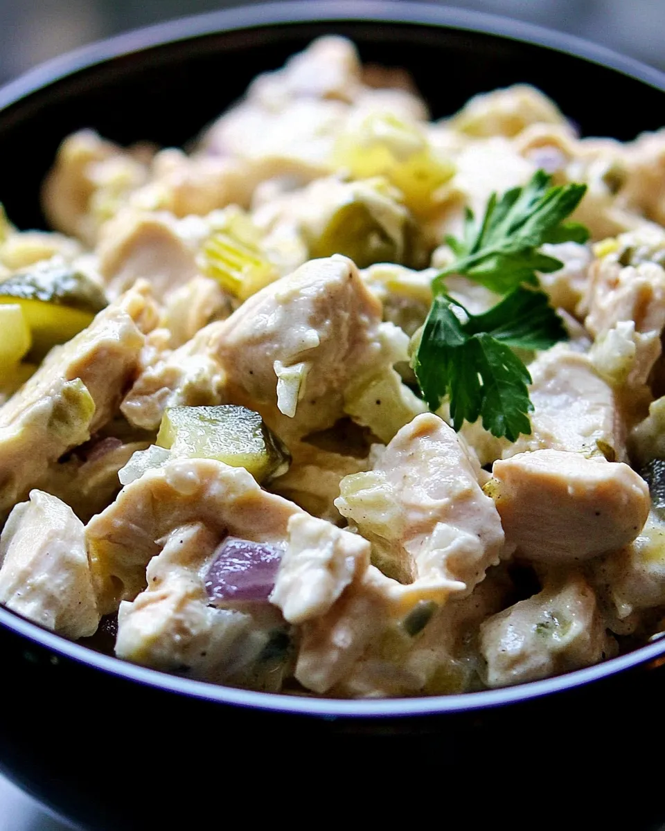 Easy Chicken Salad with Pickles Recipe shot