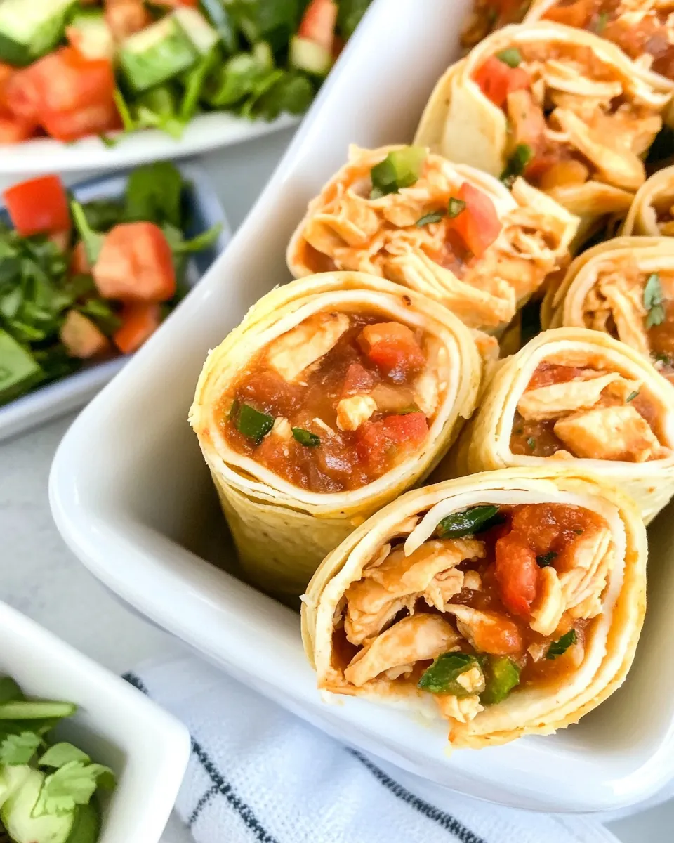 Easy Chicken Salsa Roll Ups food shot
