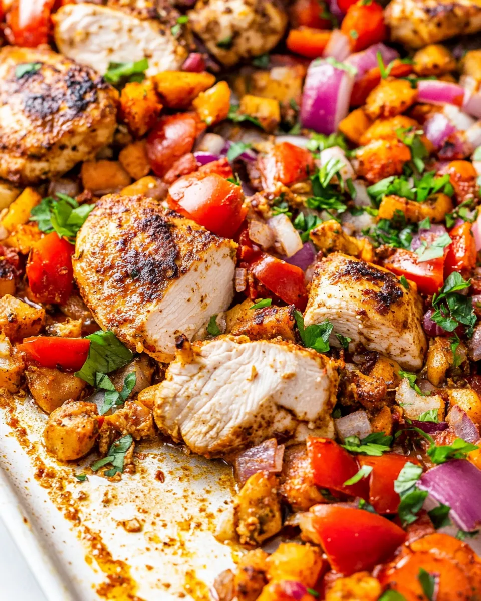 Easy Chicken Shawarma Sheet Pan Dinner photo