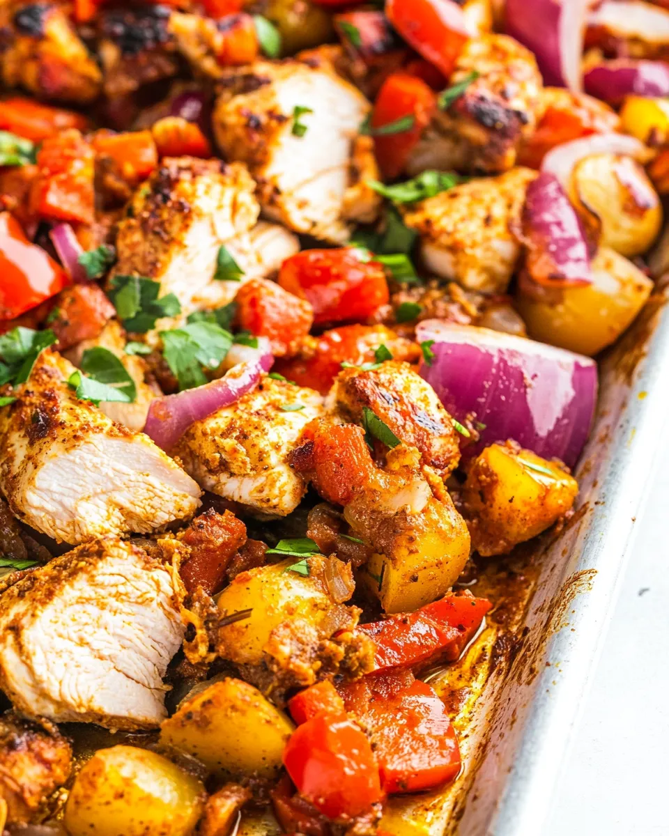 Healthy Chicken Shawarma Sheet Pan Dinner recipe photo