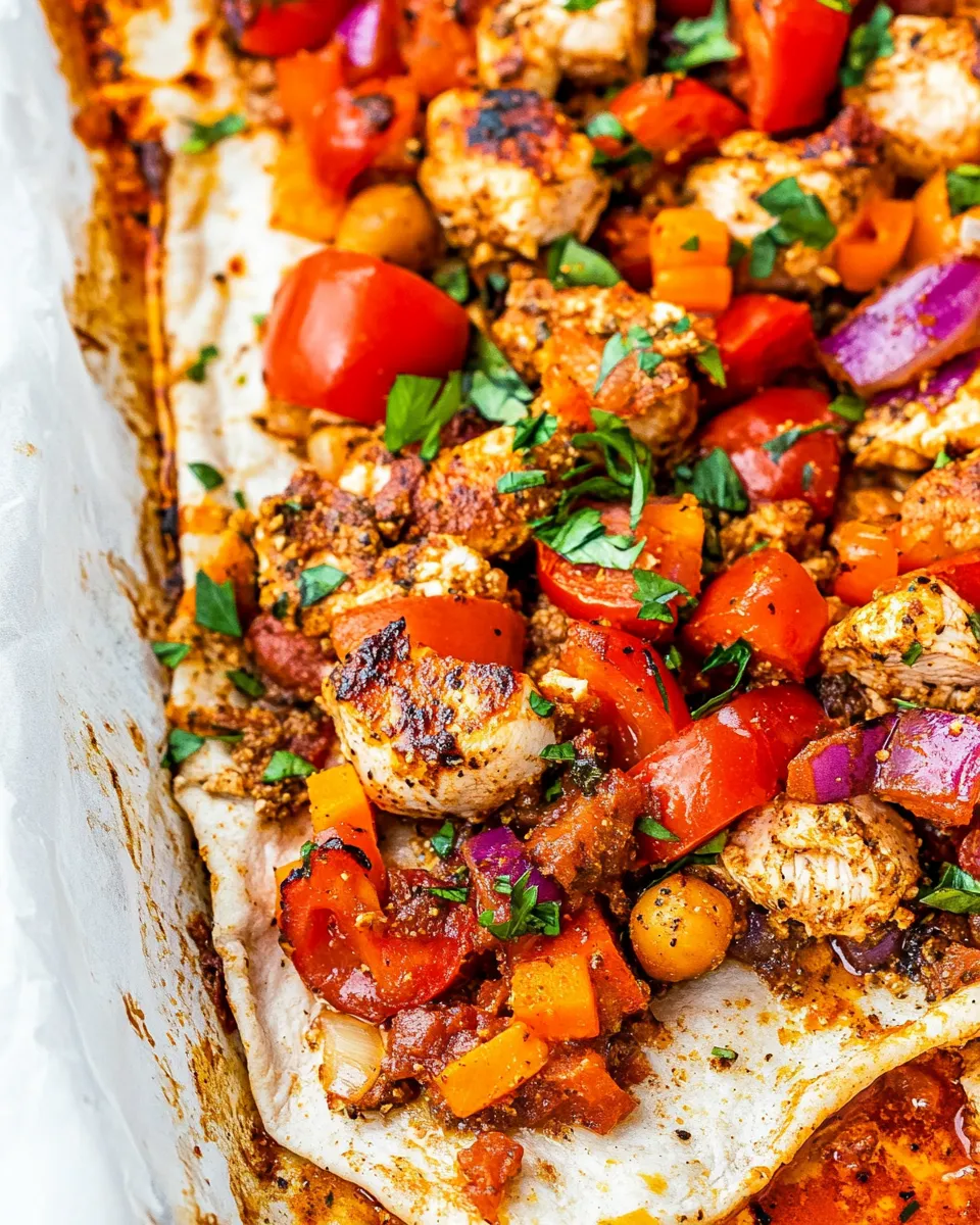 Quick Chicken Shawarma Sheet Pan Dinner shot