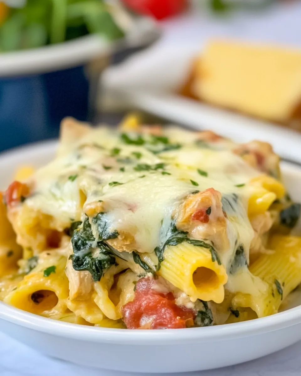 Delicious Chicken Spinach Rigatoni shot