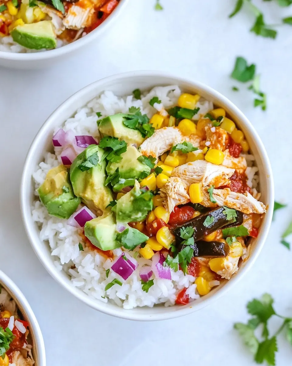 Homemade Chicken Taco Poblano Rice Bowls photo