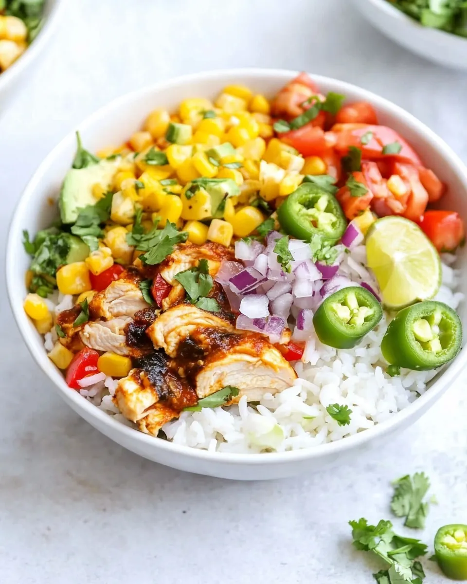 Delicious Chicken Taco Poblano Rice Bowls image