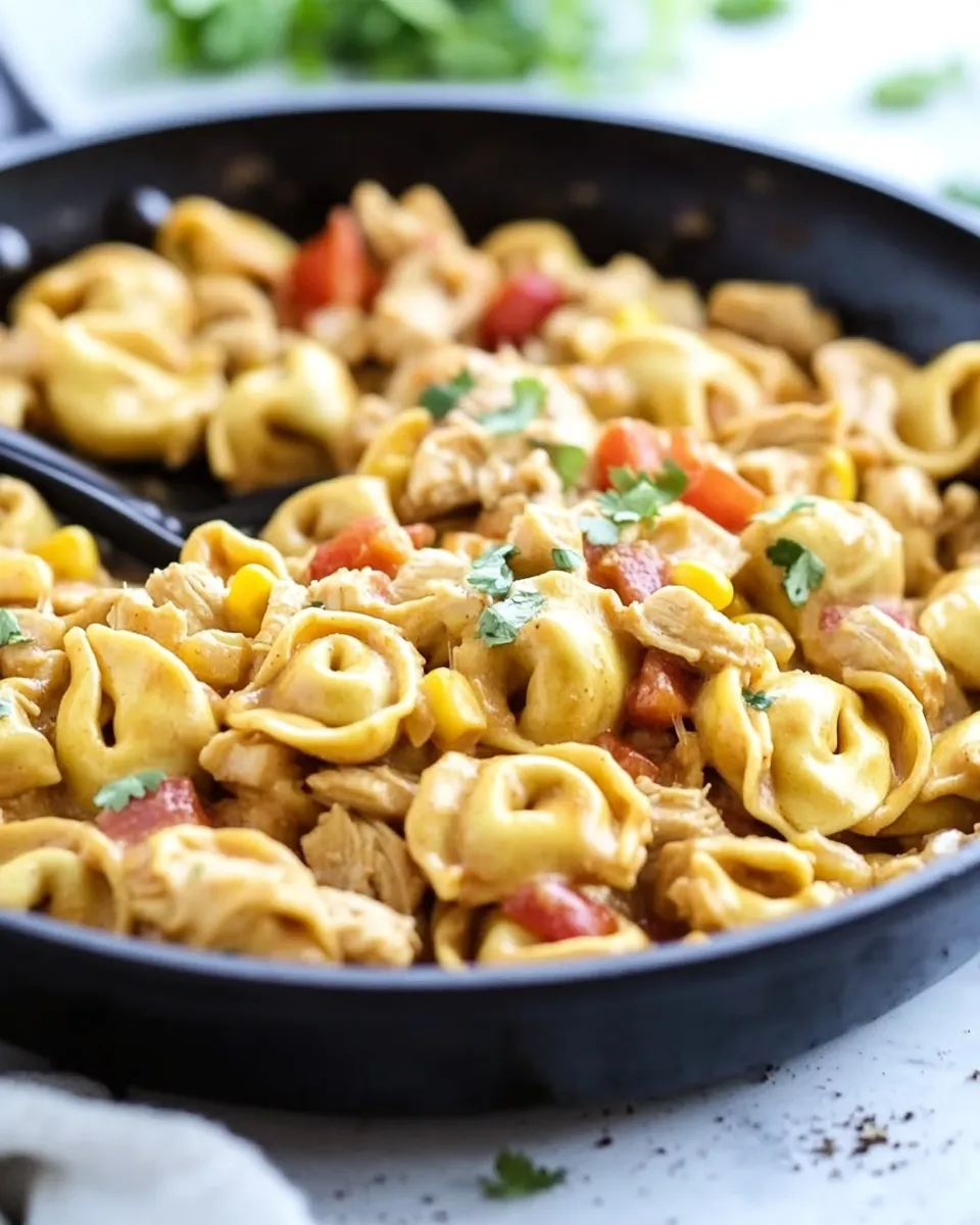 Savory Chicken Taco Tortellini Skillet recipe photo