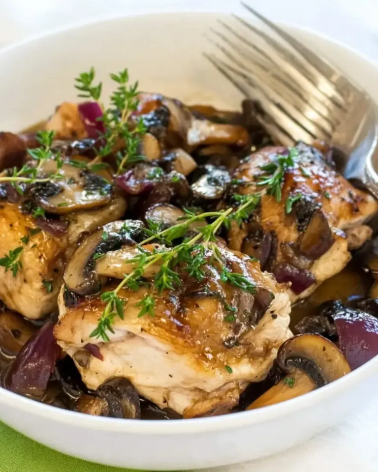 Homemade Chicken Thighs with Mushrooms photo