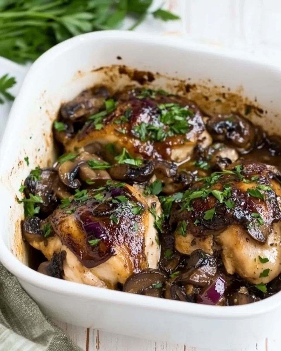 Delicious Chicken Thighs with Mushrooms dish photo