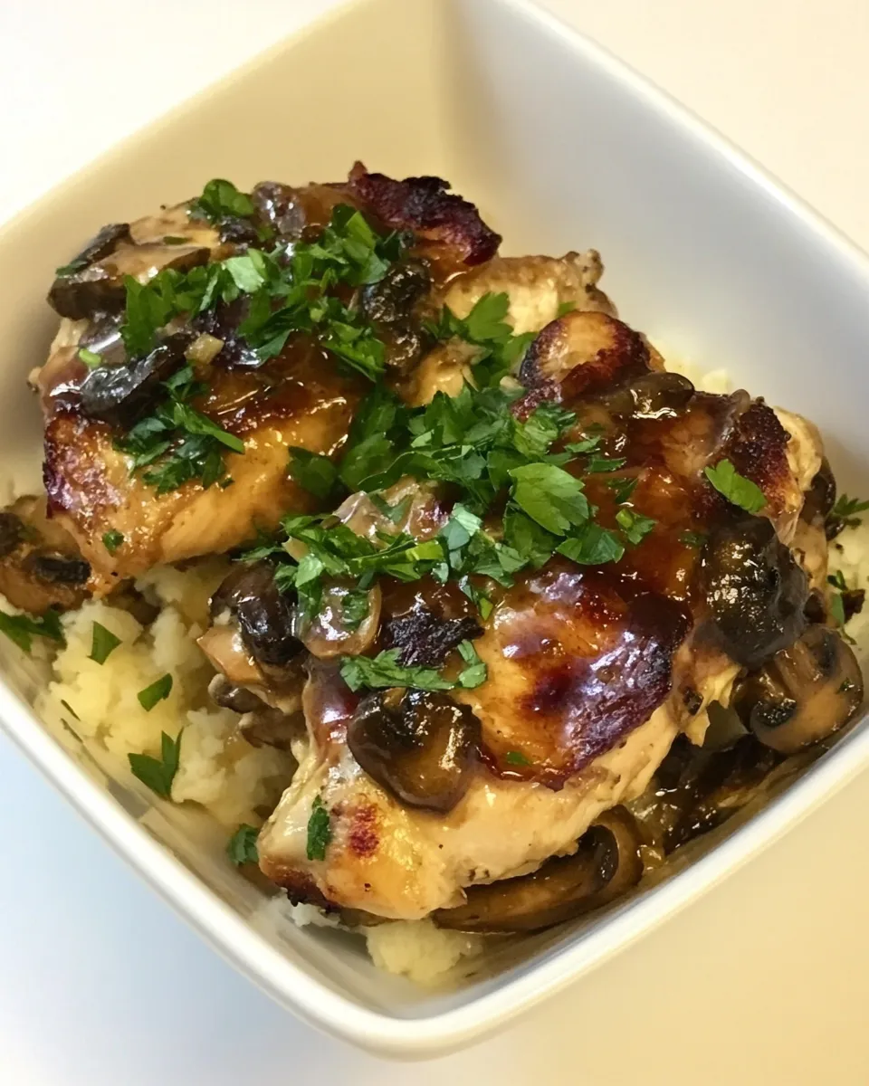 Quick Chicken Thighs with Mushrooms food shot