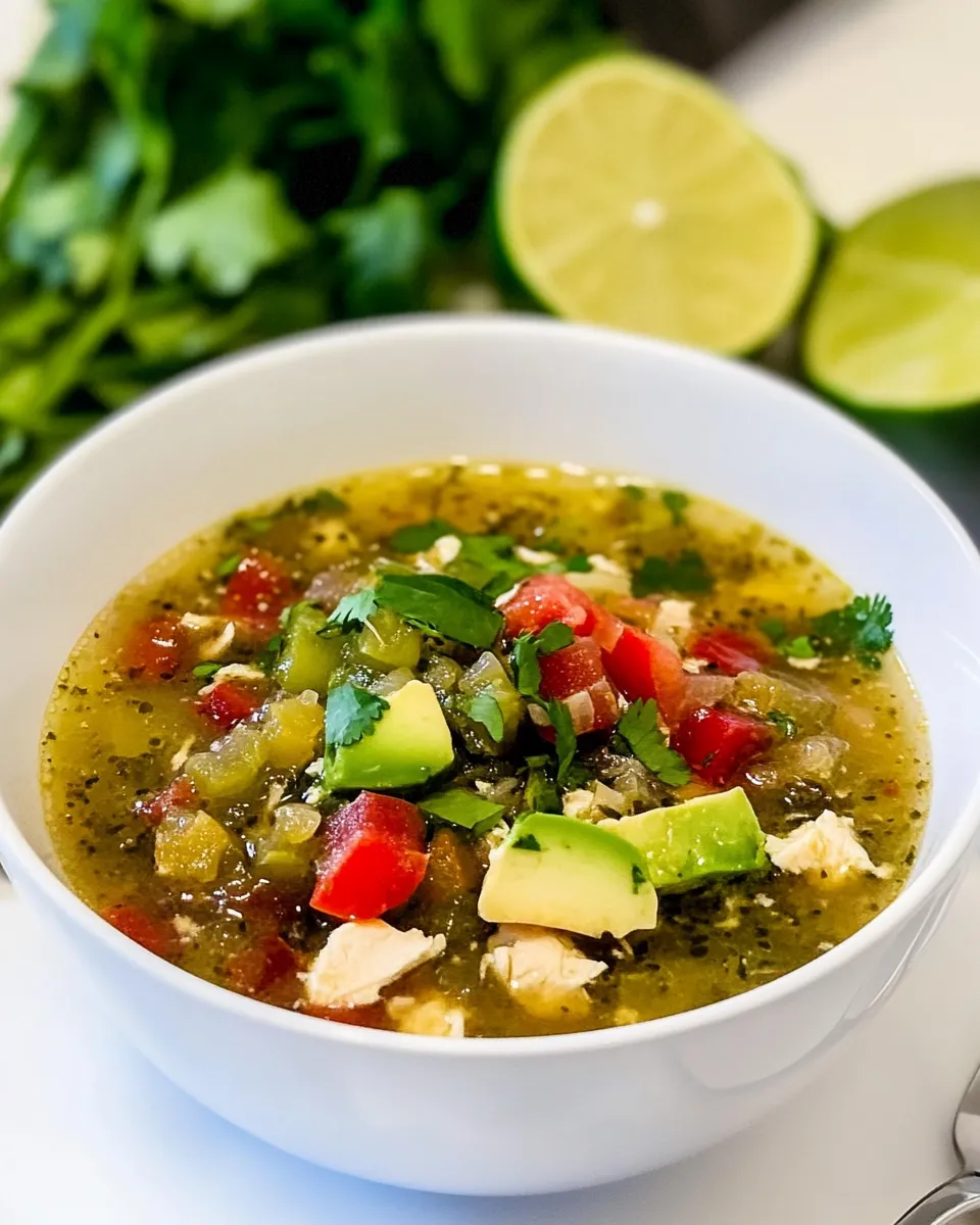 Easy Chicken Tomatillo Soup recipe photo