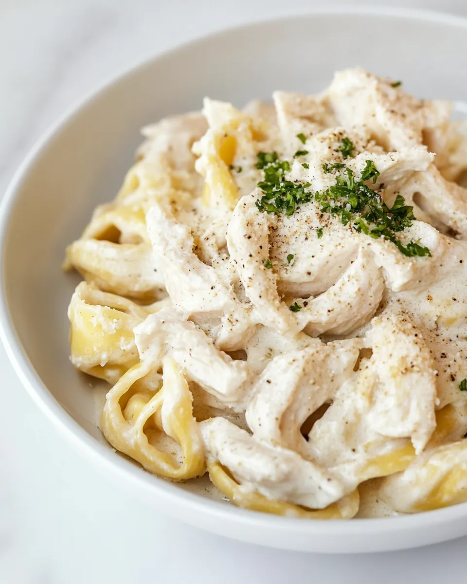 Delicious Chicken Tortellini Alfredo shot