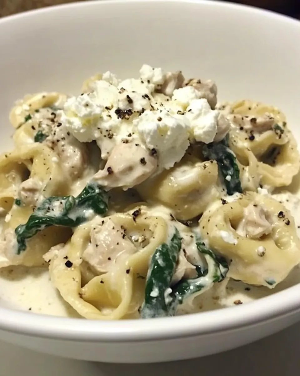 Easy Chicken Tortellini with Feta Cream Sauce photo