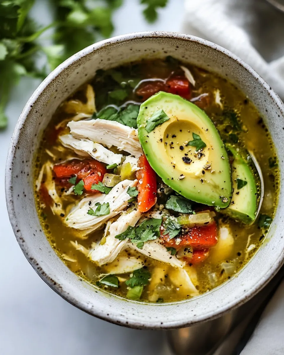 Delicious Chicken and Avocado Soup shot
