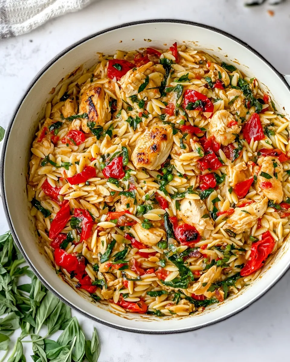 Delicious Chicken and Orzo plate image