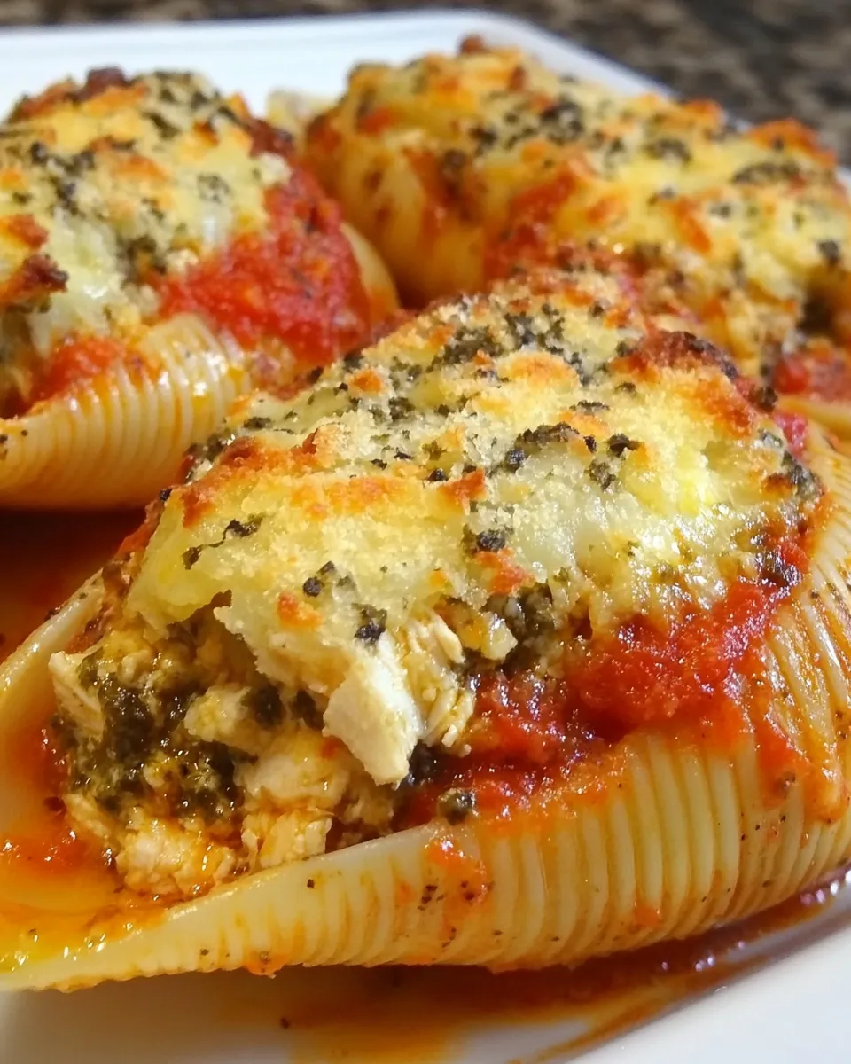 Homemade Chicken and Pesto Stuffed Shells photo