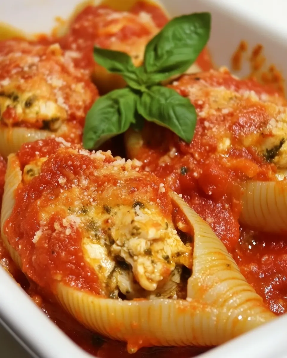 Easy Chicken and Pesto Stuffed Shells recipe photo