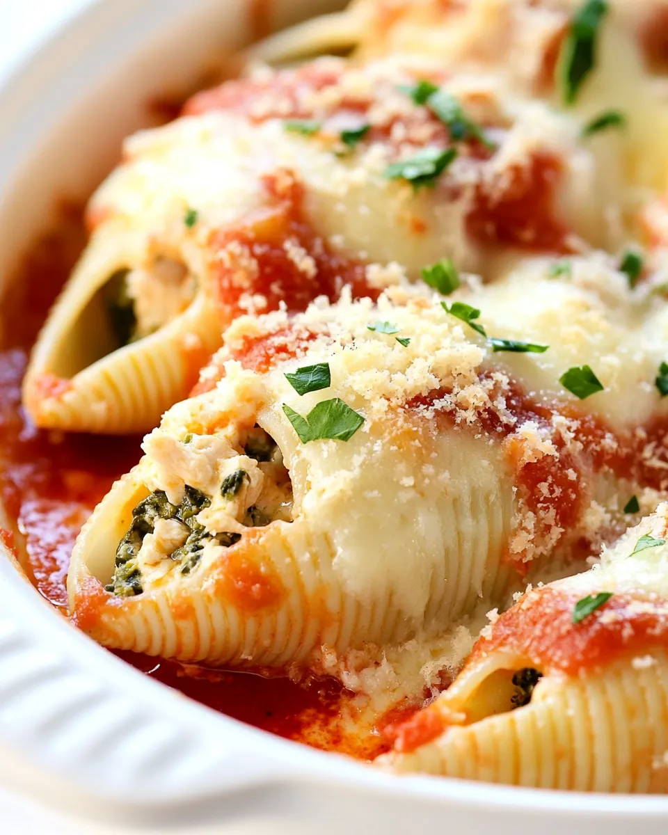 Delicious Chicken and Spinach Stuffed Shells image
