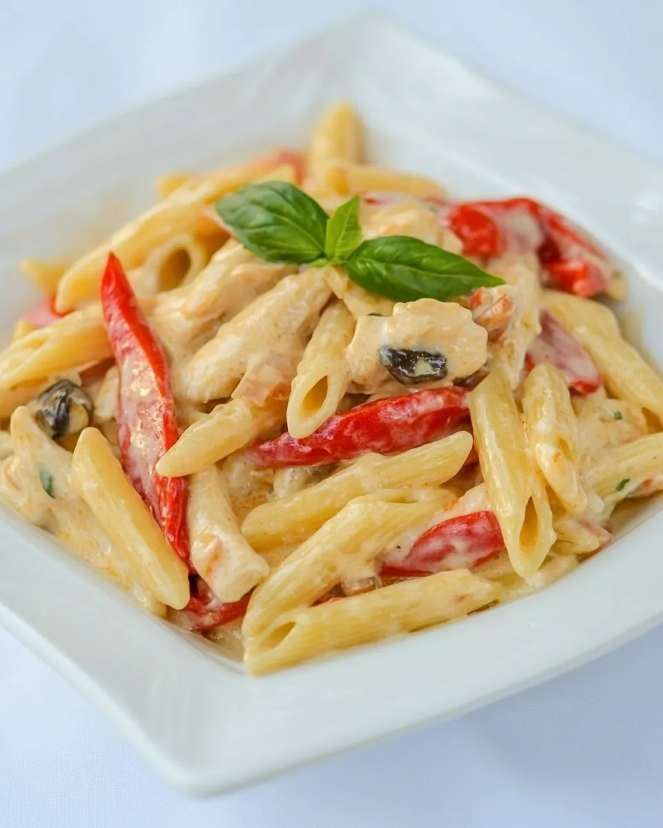 Easy Chicken and Vegetable Penne Alfredo recipe photo