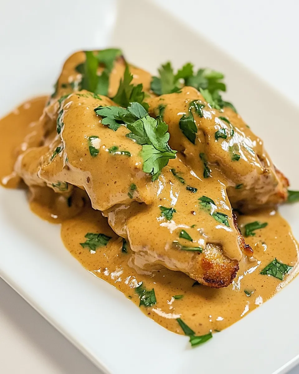Delicious Chicken with Peanut Sauce shot