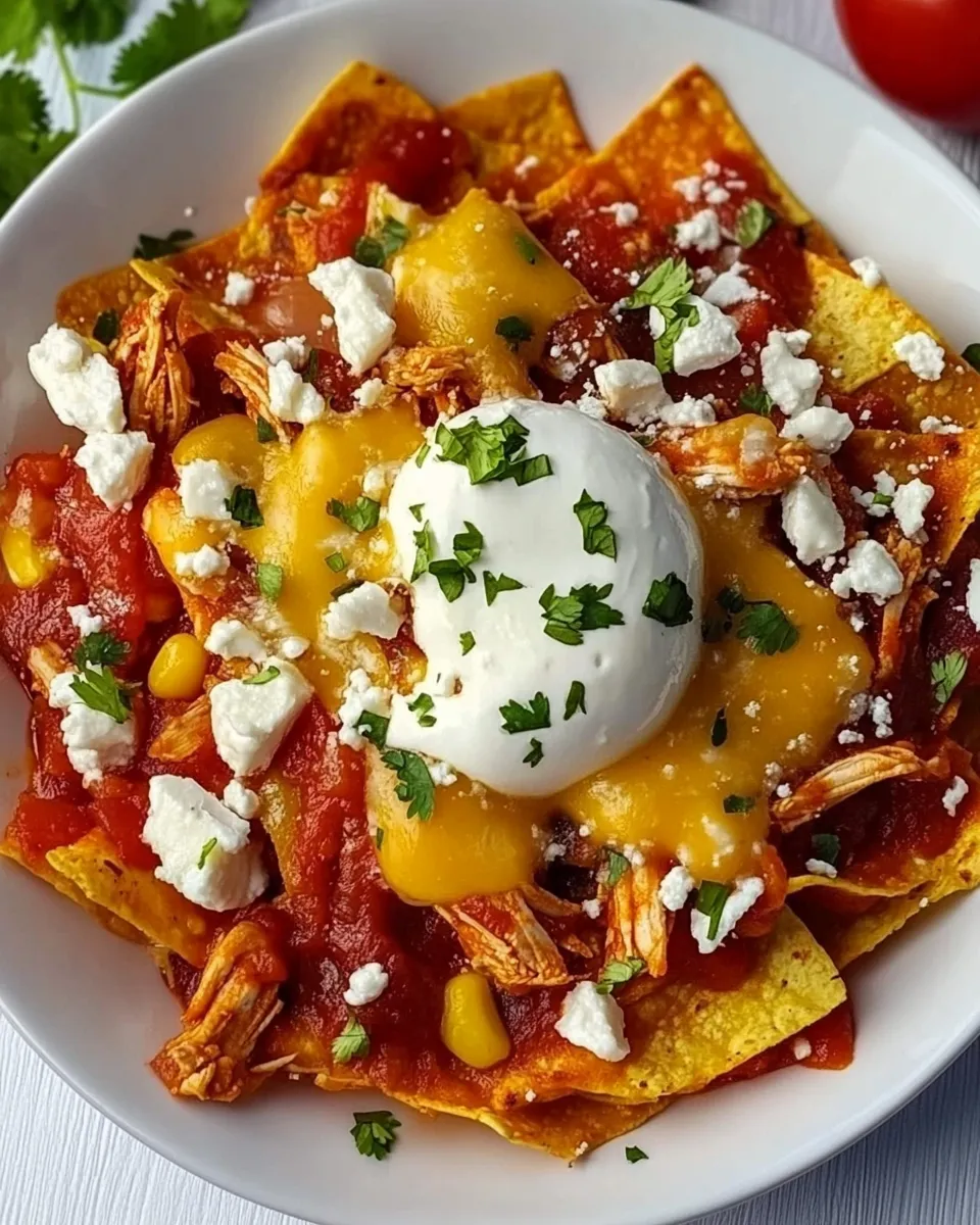 Homemade Chilaquiles with Chicken photo