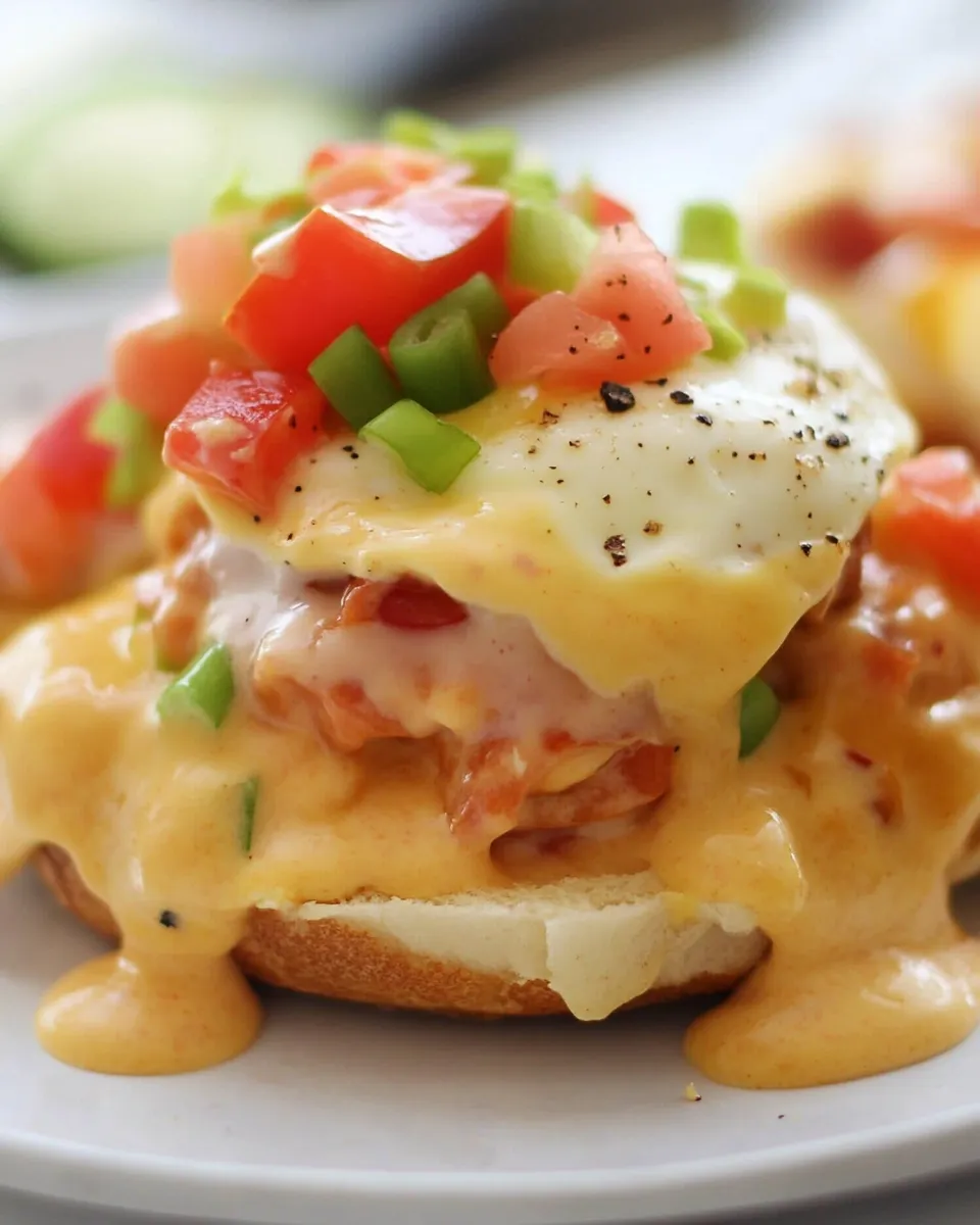 Easy Chile Con Queso Eggs Benedict recipe image