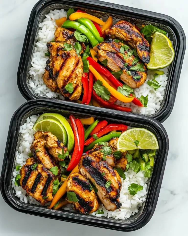 Homemade Chili Lime Chicken and Rice Meal Prep Bowls photo