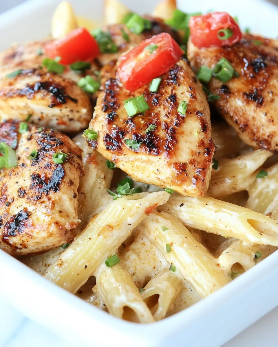 Easy Chili Lime Chicken with Creamy Garlic Penne Pasta photo