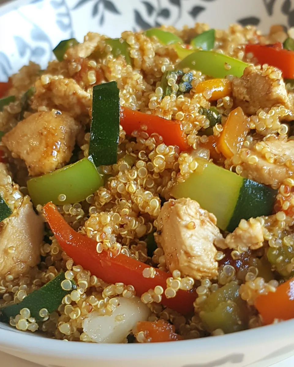 Delicious Chinese Chicken Fried Quinoa shot