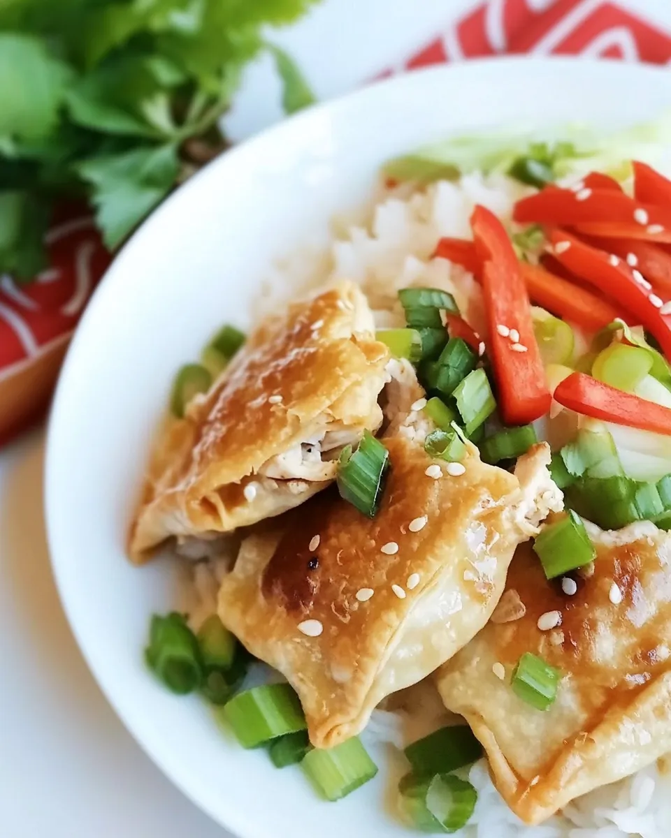 Delicious Chinese Chicken Parcels shot