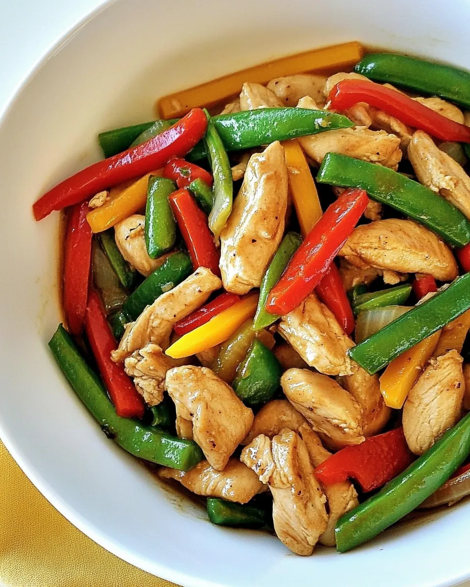 Healthy Chinese Chicken Stir Fry dish photo
