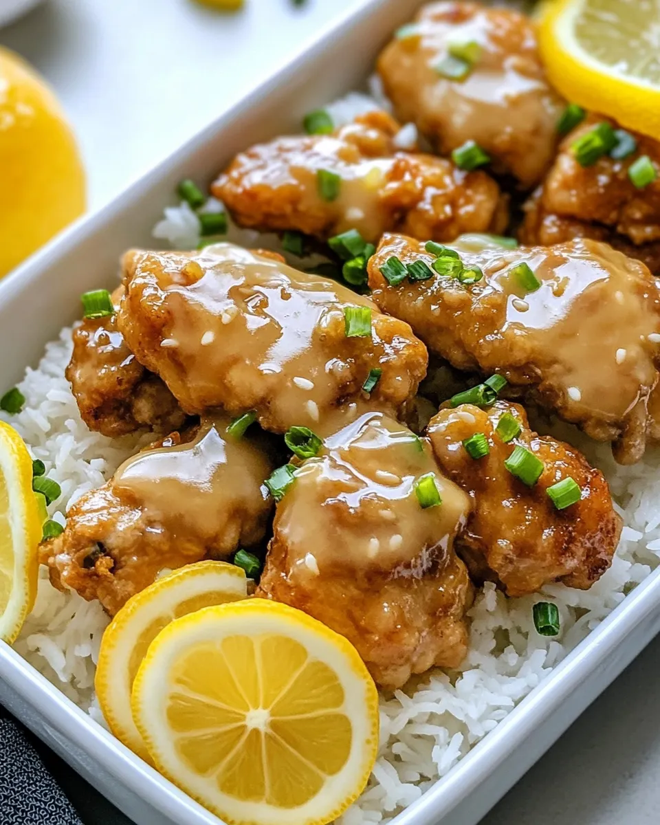 Delicious Chinese Lemon Chicken shot