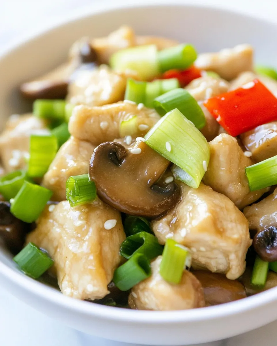 Delicious Chinese Mushroom Chicken dish photo