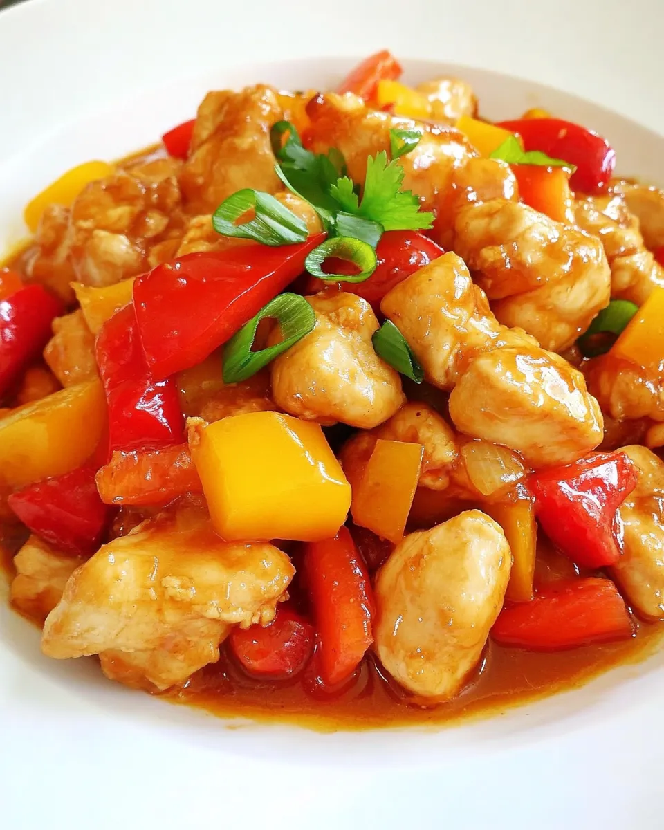 Delicious Chinese Sweet and Sour Chicken dish photo