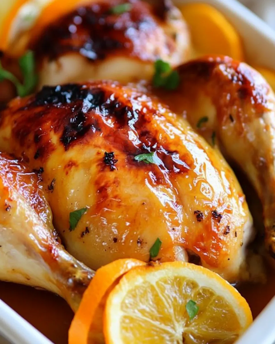 Savory Citrus Glazed Roast Chicken image