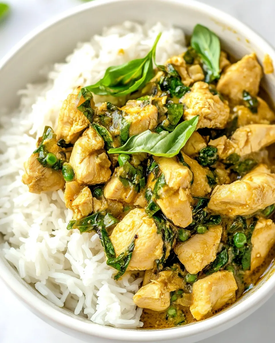 Easy Coconut Basil Chicken Curry dish photo