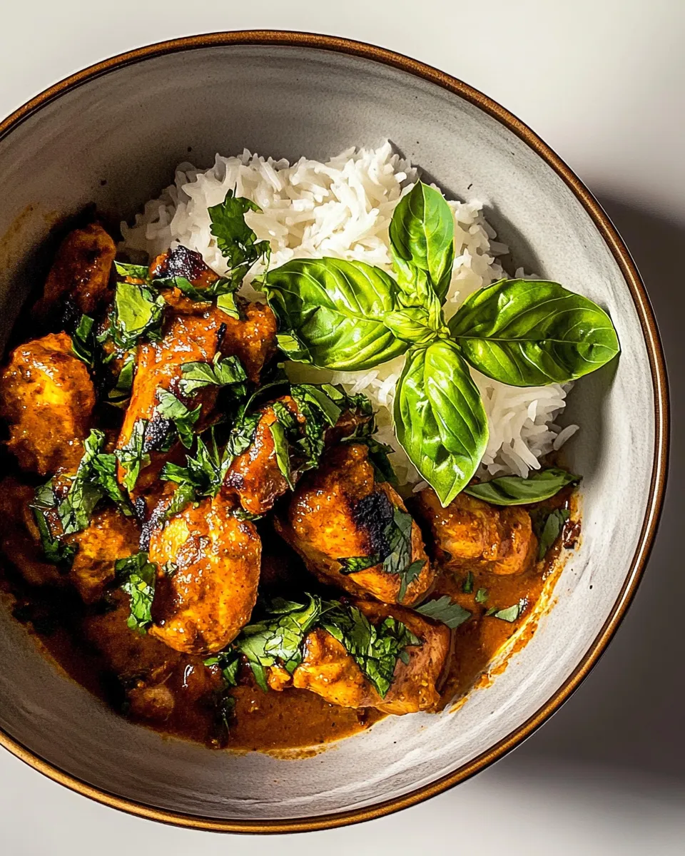 Sweet Coconut Curry Basil Chicken. recipe image