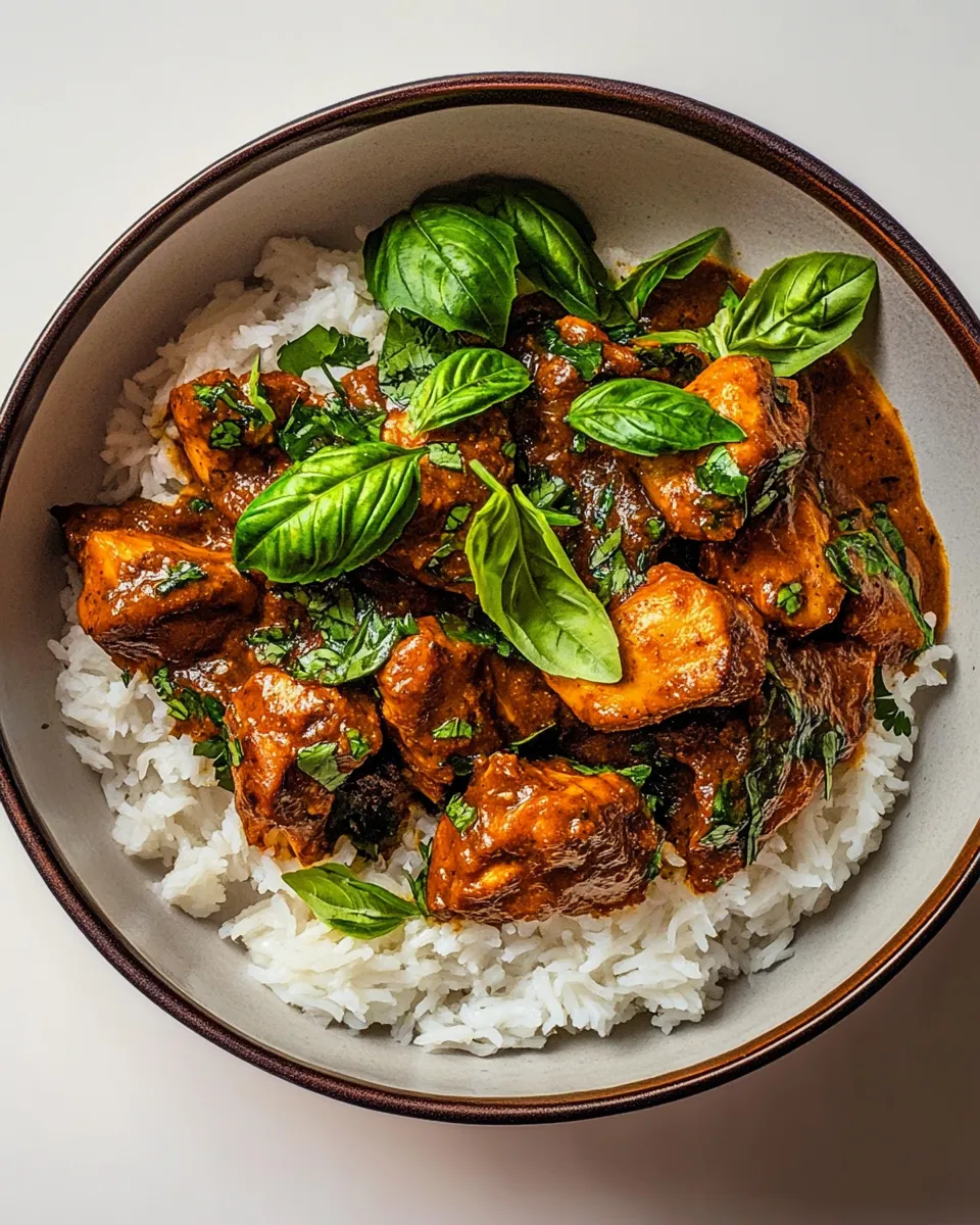 Quick Coconut Curry Basil Chicken. picture