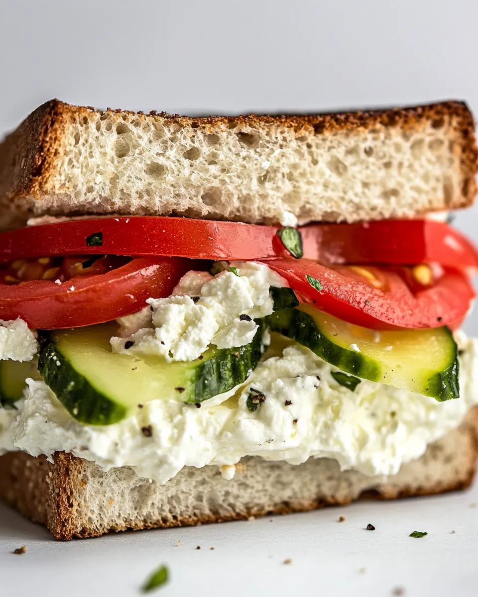 Homemade Cottage Cheese Sandwich photo