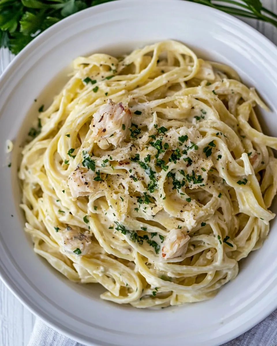 Easy Crab Fettuccine recipe photo
