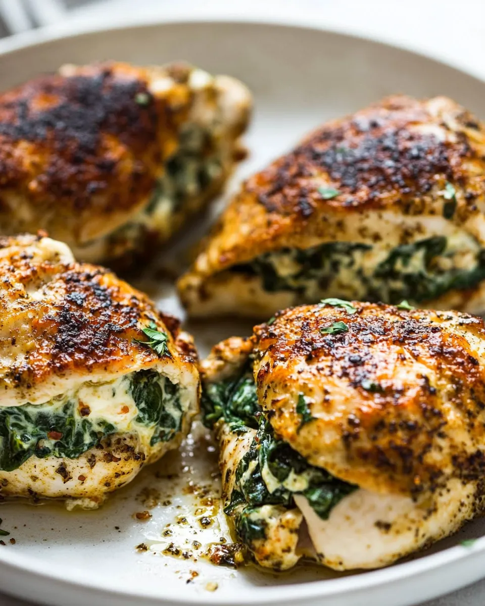 Delicious Cream Cheese Spinach Stuffed Chicken (Low-carb, Keto) recipe photo